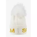 Sportalm Шапка крупной вязки с помпоном из натурального меха