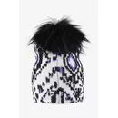 Sportalm Вязаная шапка с узором икат и меховым помпоном