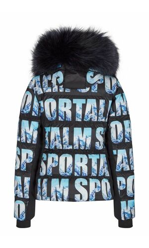Sportalm Горнолыжная куртка с меховым капюшоном и горным принтом