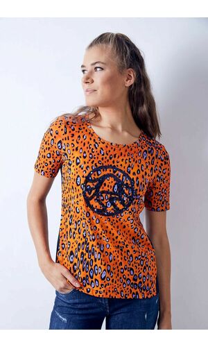 Sportalm Модная футболка с ярким леопардовым принтом