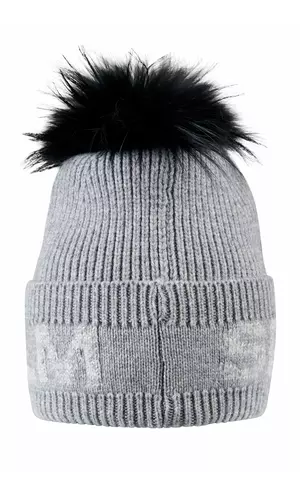Sportalm Шапка крупной вязки с помпоном из натурального меха