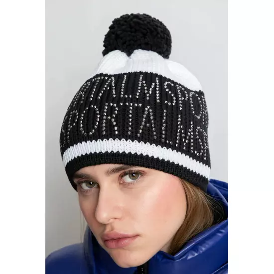 Sportalm Толстая вязаная шапка с украшением из страз
