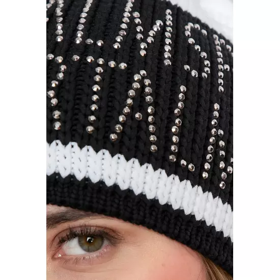 Sportalm Толстая вязаная шапка с украшением из страз