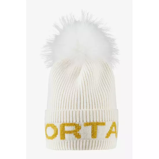 Sportalm Шапка крупной вязки с помпоном из натурального меха