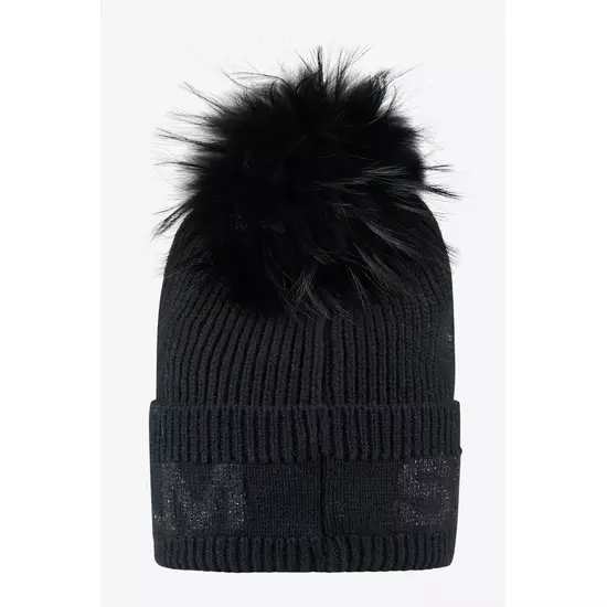 Sportalm Шапка крупной вязки с помпоном из натурального меха