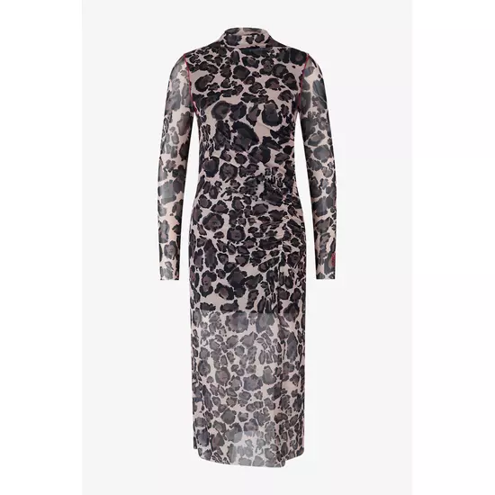 Sportalm Миди-платье из сетки с леопардовым принтом