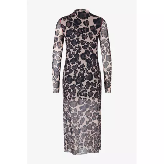 Sportalm Миди-платье из сетки с леопардовым принтом