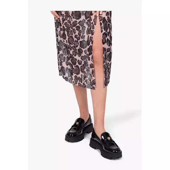 Sportalm Миди-платье из сетки с леопардовым принтом