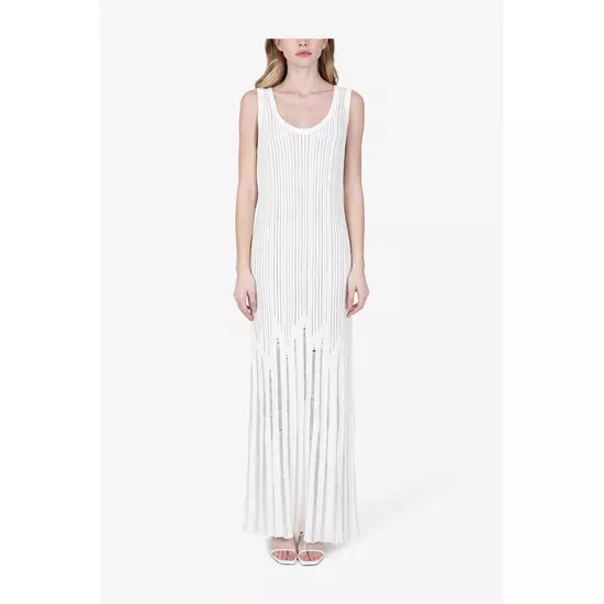 Sportalm Вязаное платье без рукавов с ажурным узором