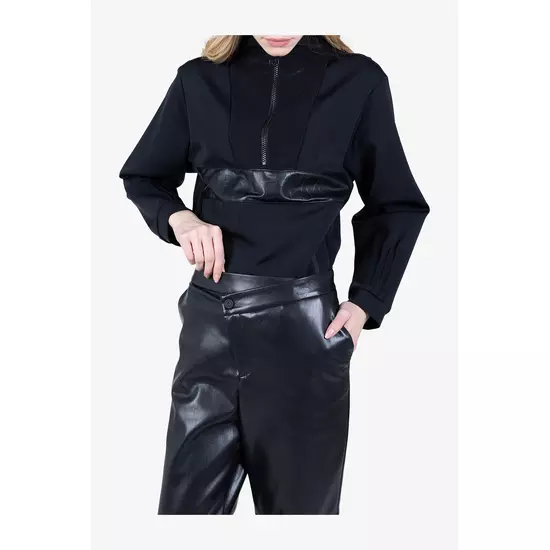 Sportalm Брюки из искусственной кожи с асимметричным поясом