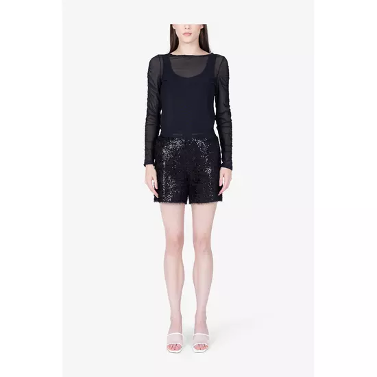 Sportalm Шорты из сетчатого материала с пушистыми пайетками