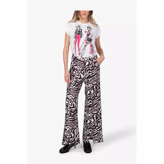 Sportalm Тонкие хлопковые брюки в анималистичном дизайне