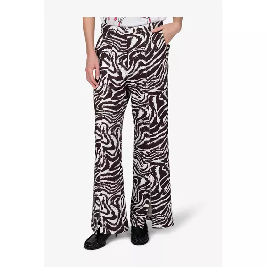 Sportalm Тонкие хлопковые брюки в анималистичном дизайне